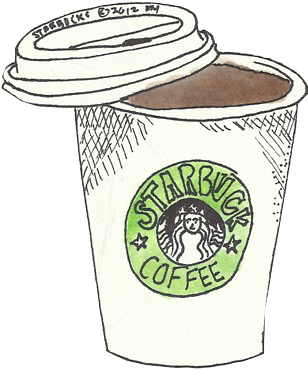 Png Black And White Stock Imgs For Starbucks Drink - Starbucks Pun (500x422), Png Download