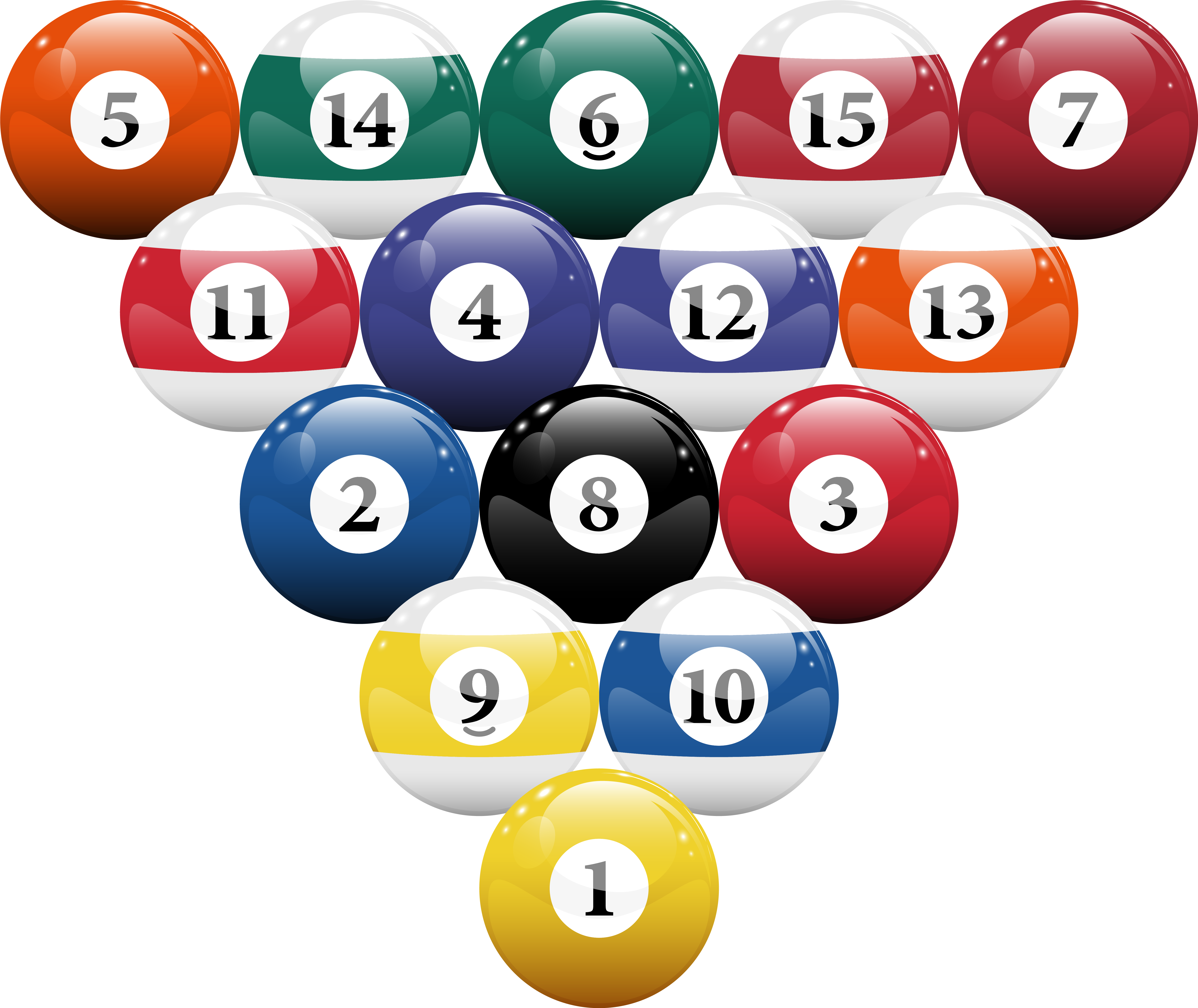 Clipart Ball Pool Table - Pool Billiard Balls (6259x5322), Png Download
