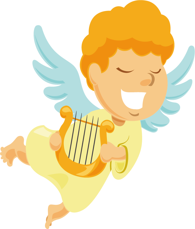 Clip Transparent Library Angel Harp Clip Art Little - Harp (675x794), Png Download