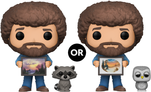 Bob Ross With Raccoon - Bob Ross Funko Pop (541x541), Png Download