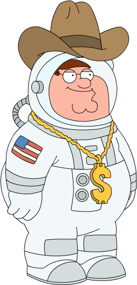 Spacecowboymillionaire Peter Animation - Peter Griffin Space Cowboy (282x579), Png Download