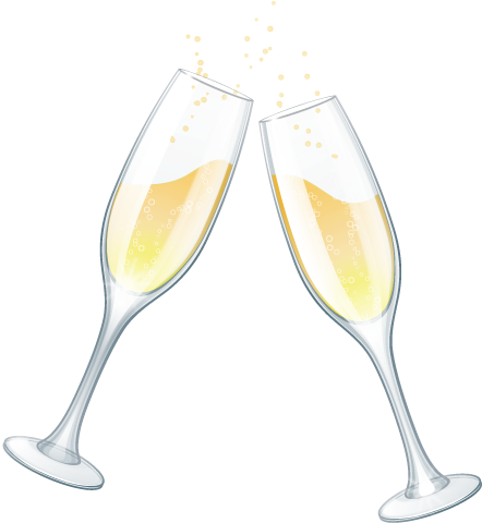 Pin By F-117 On Decorative Elements Png - Champagne Glasses Clipart No Background (454x539), Png Download