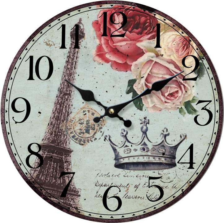 Vintage Clock Transparent Background - Aello Counted Cross Stitch, Rose Lover - 11ct (768x768), Png Download