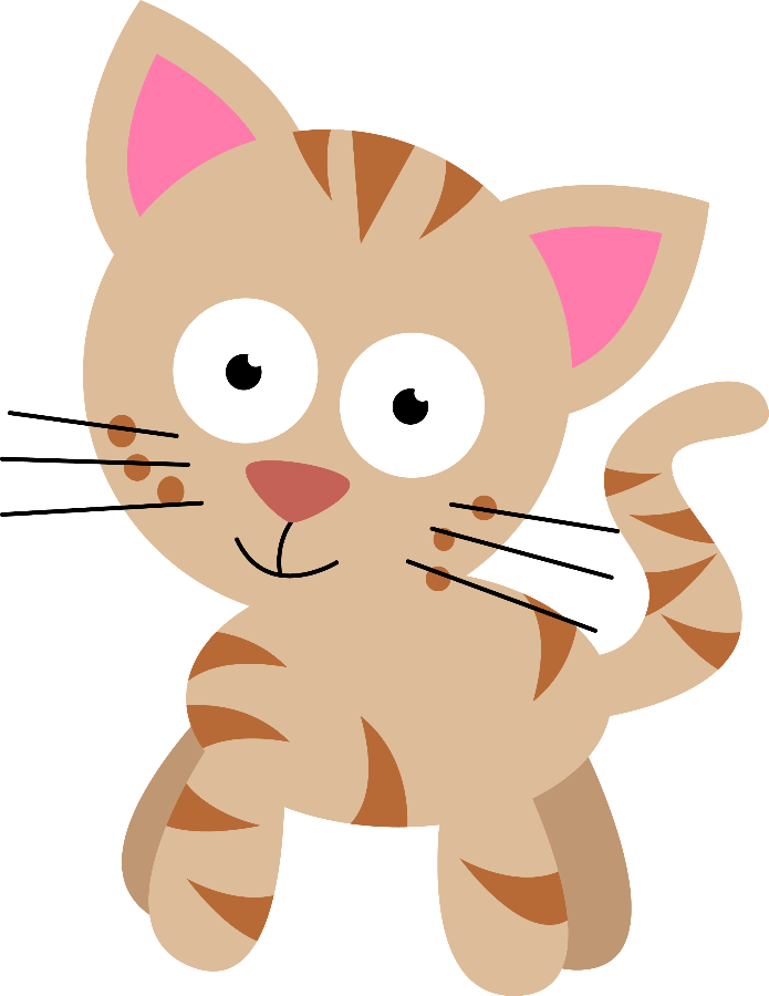 Cachorrinhos E Gatinhos Minus Already Sectioned Felt - Translucent Cartoon Transparent Background Kitten Clip (695x900), Png Download