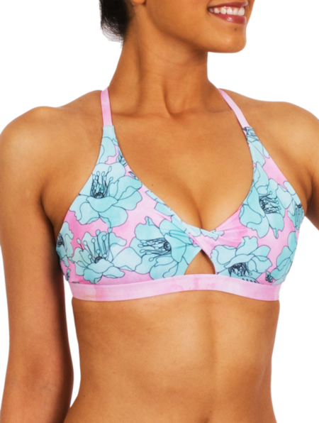 Watercolor Flora Bikini Twist Top - Watercolor Painting (450x596), Png Download