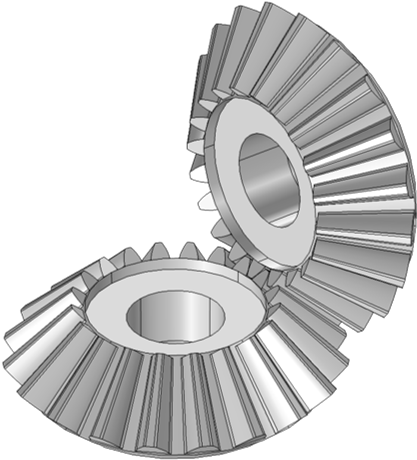 A Model Of Bevel Gears - Straight Bevel Gear Png (429x464), Png Download