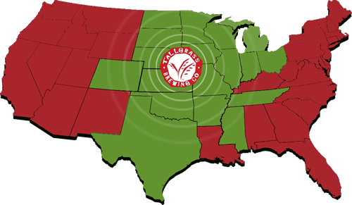 States Where Tallgrass Beer Is Distributed - United States Vector (500x291), Png Download