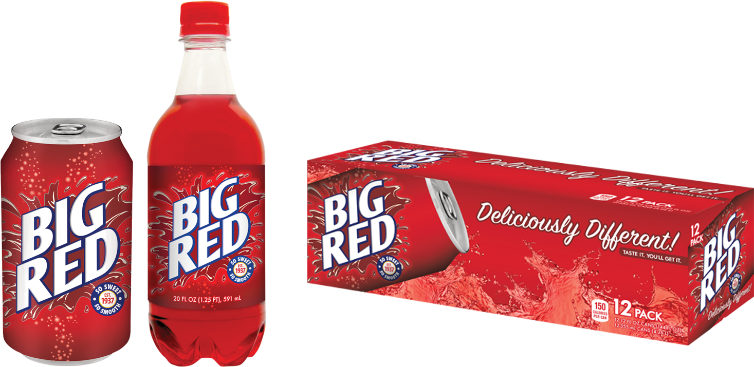 Big Red Soda Sizes - Big Red Soda - 12 Pack, 12 Fl Oz Cans (1508x750), Png Download
