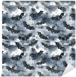 Happy Halloween Seamless Pattern Background - Watercolor Painting (400x400), Png Download