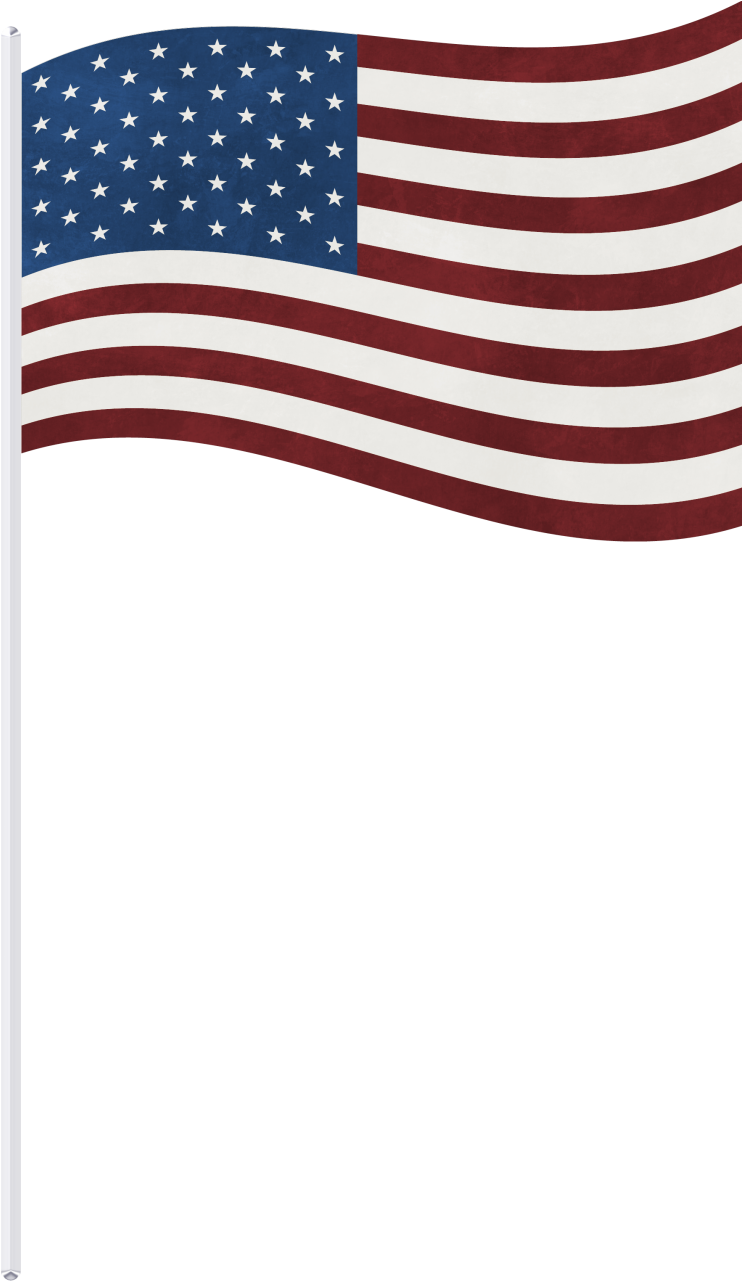 Us Flag On A Stick Png (823x1332), Png Download