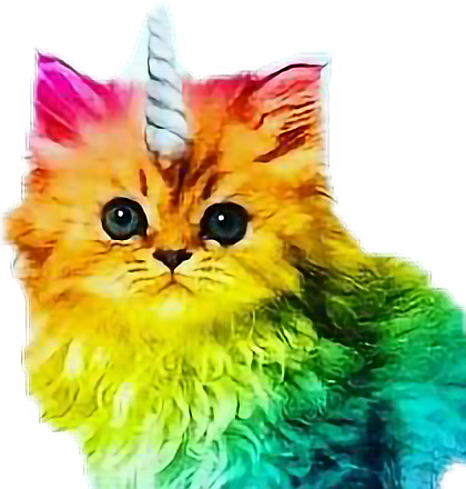 Unicorn Rainbow Cat (420x440), Png Download