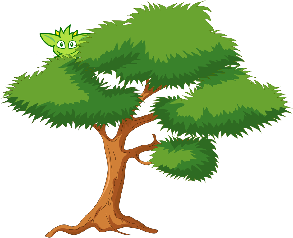 Gremlin-tree - Cartoon Tree Transparent (982x797), Png Download