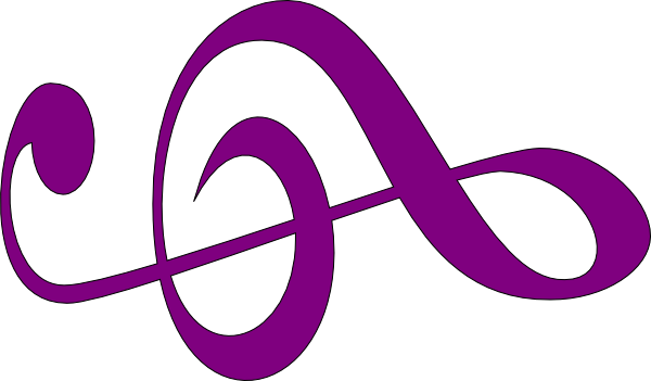 Purple Treble Clef (600x351), Png Download