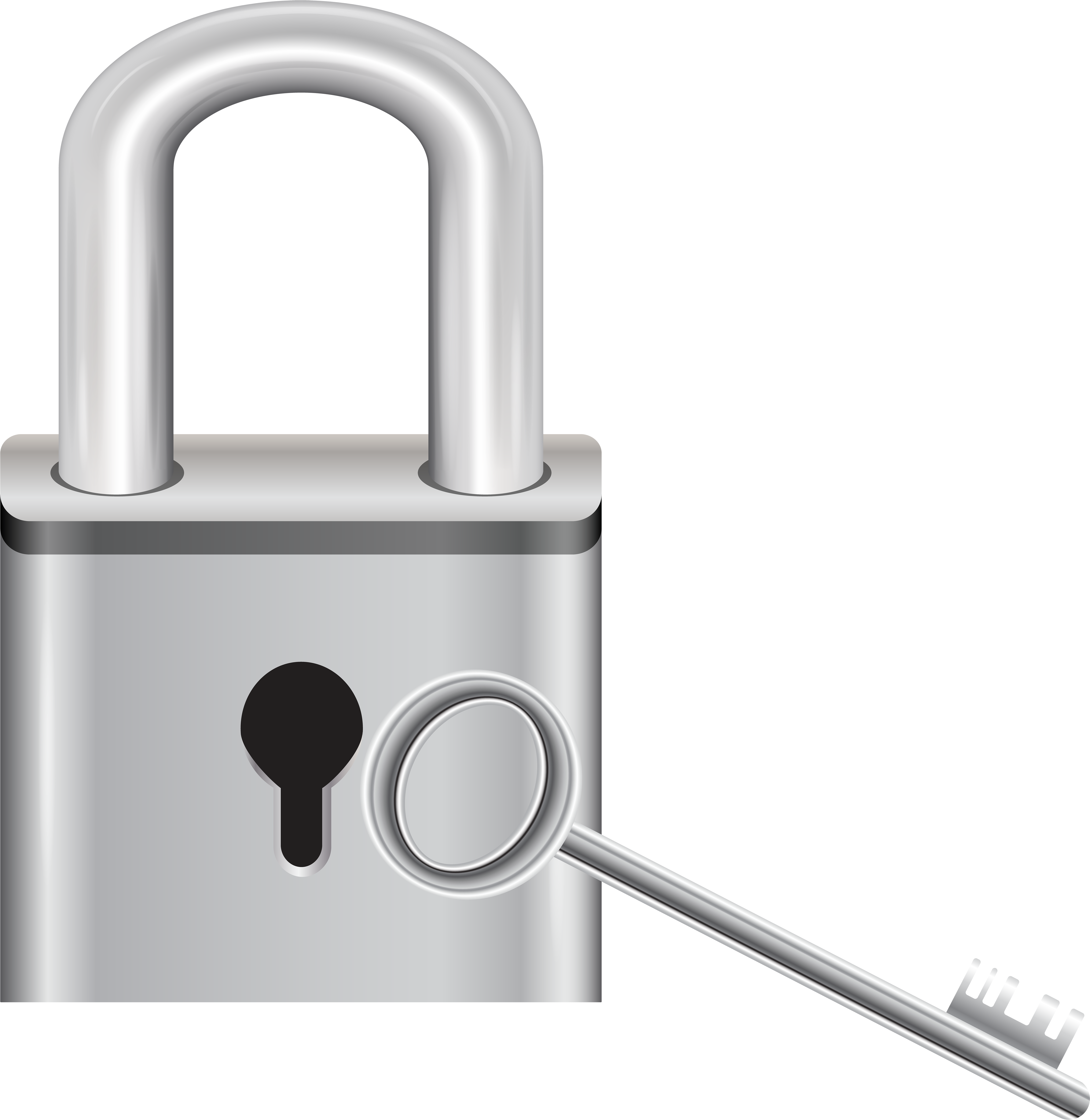 Padlock With Key Clip Art - Lock (5926x6000), Png Download