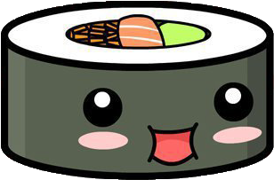 Anime Sushi Png - Kawaii Sushi (438x516), Png Download