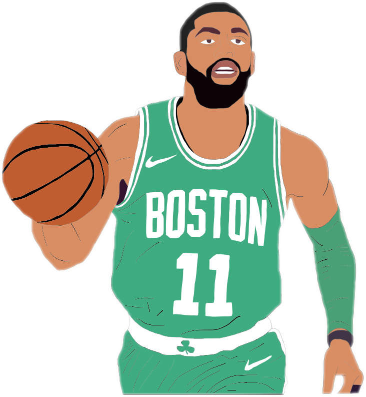Kyrieirving Irving Kyrie Celtics Cavs Nba 11freetoedit - Kyrie Irving Celtics Cartoon (732x793), Png Download