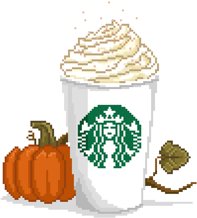 Starbucks Pumpkin Spice Latte Png Clip Black And White - Pumpkin Spice Latte Pixel Art (800x800), Png Download