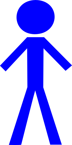 Stick Person Blue Svg Clip Arts 300 X 598 Px (300x598), Png Download