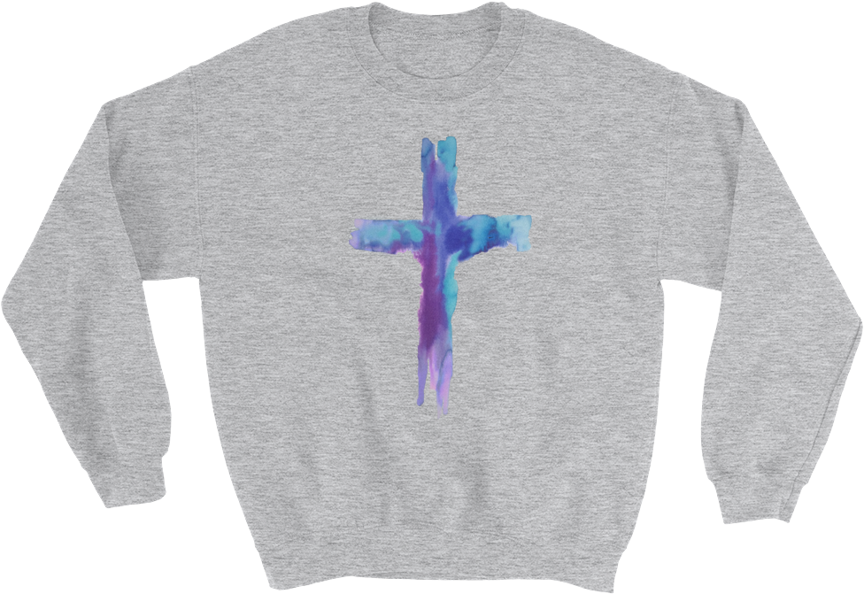 Watercolor Cross Sweatshirt - Super Cute Brindle French Bulldog Puppy Sweatshirt (1000x1000), Png Download