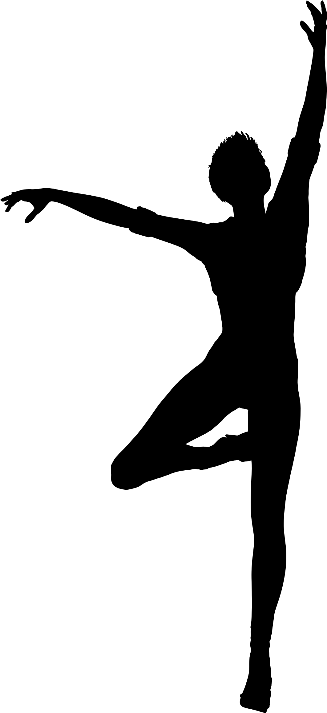 Clipart - Dancing Woman Silhouette (1062x2318), Png Download