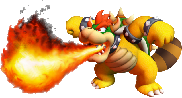 False Bowser - Bowser Fire Breath Gif (640x400), Png Download