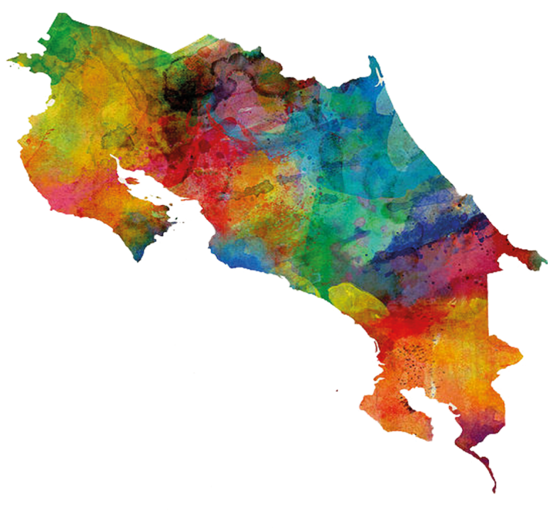 Post Navigation - Artistic Map Of Costa Rica (800x800), Png Download