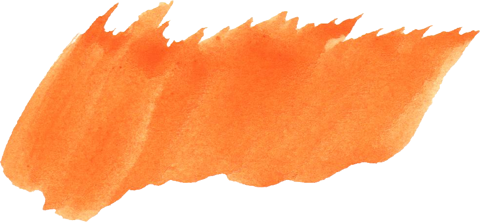 Free Download - Orange Watercolor Brush Stroke (980x454), Png Download