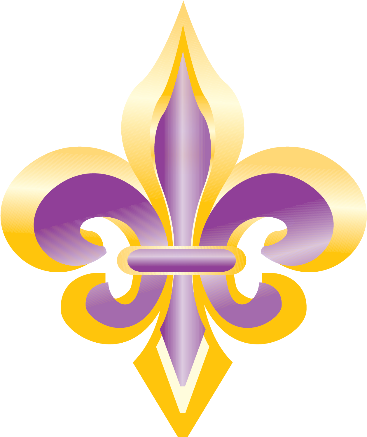 Purple And Gold Fleur De Lis Clip Art - Fleur De Lis #3 (3300x2551), Png Download