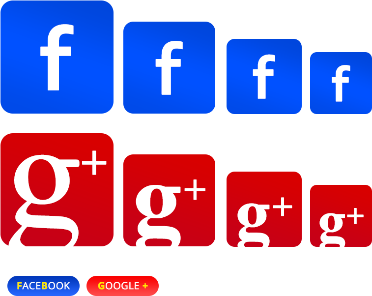 #facebook #google-plus #social Icons #buttons Png - Portable Network Graphics (800x672), Png Download