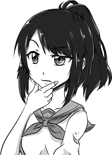 Thinking - Yandere Chan Thinking (374x520), Png Download