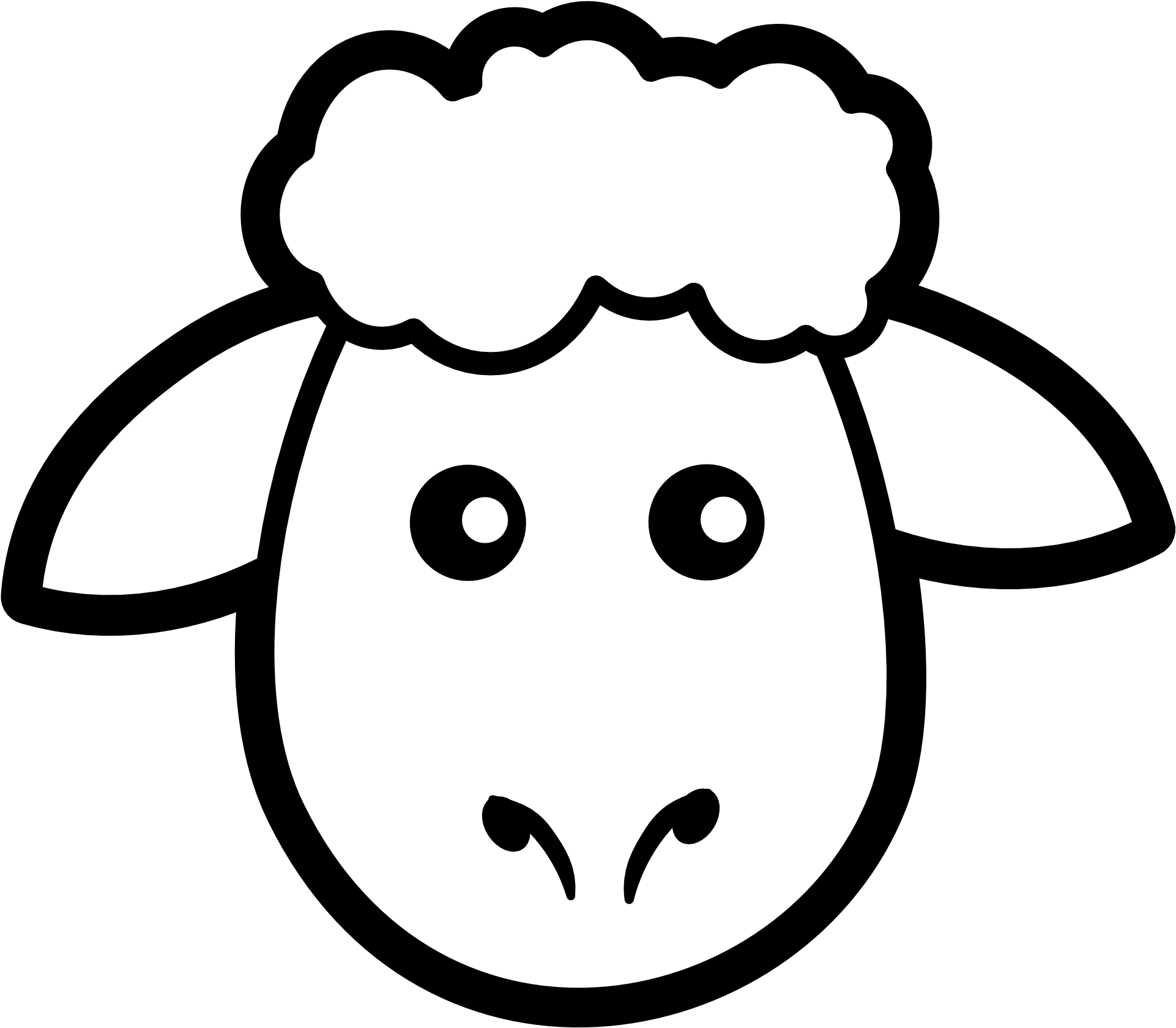 Lamb Face Clip Art - Draw A Sheep Face (1969x1969), Png Download