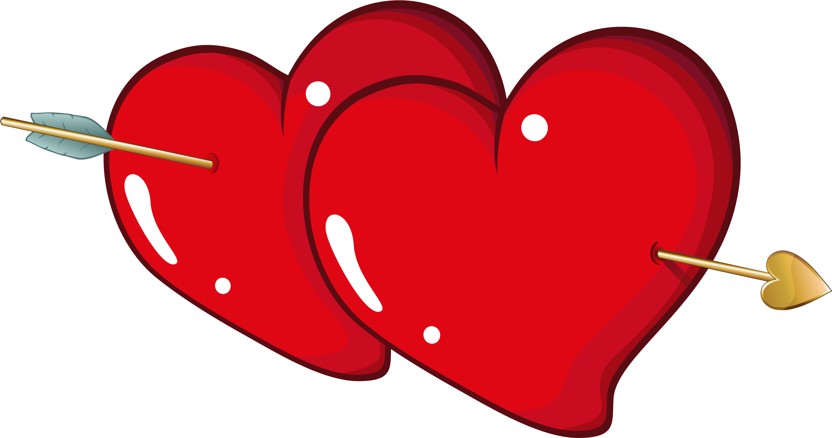 Valentine Hearts With Arrow Png Clipart Picture Heart - Heart With Arrow Png (600x331), Png Download