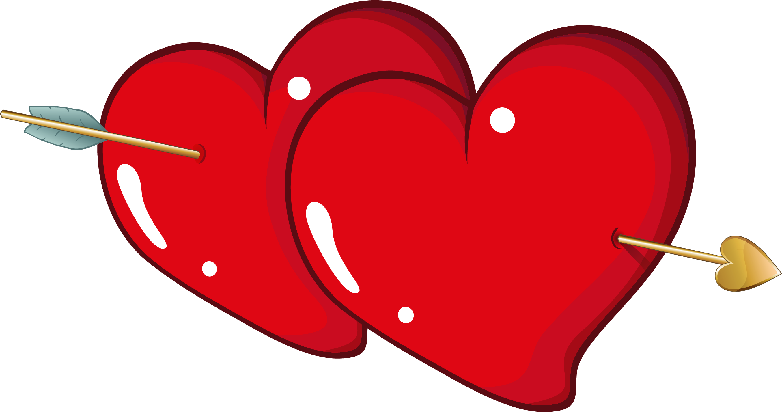Download Valentine Hearts With Arrow Png Clipart Picture Heart - Heart ...