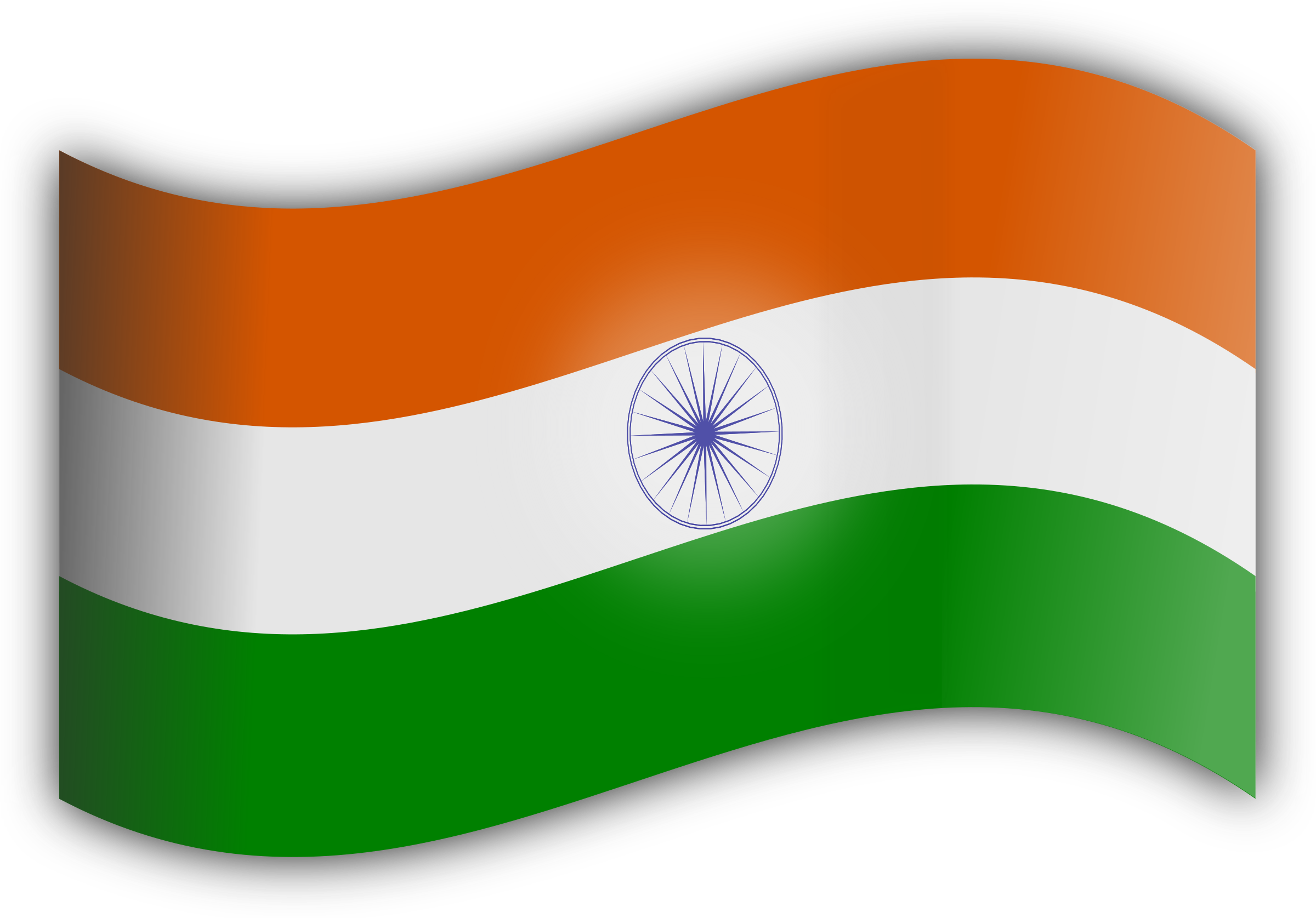 Indian Flag Png - Waving Flag Of India (2400x1675), Png Download