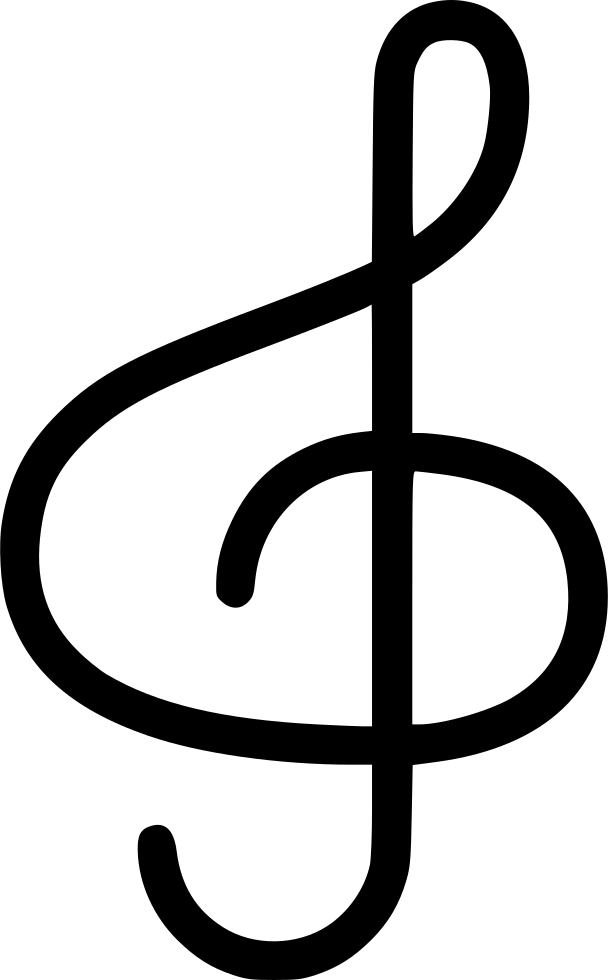 Treble Clef - - Clave De Sol Icon (608x980), Png Download