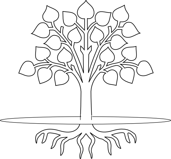 Apple Tree, Roots, Blogging, Clip Art, Illustrations - Tree Outline With Roots (600x557), Png Download