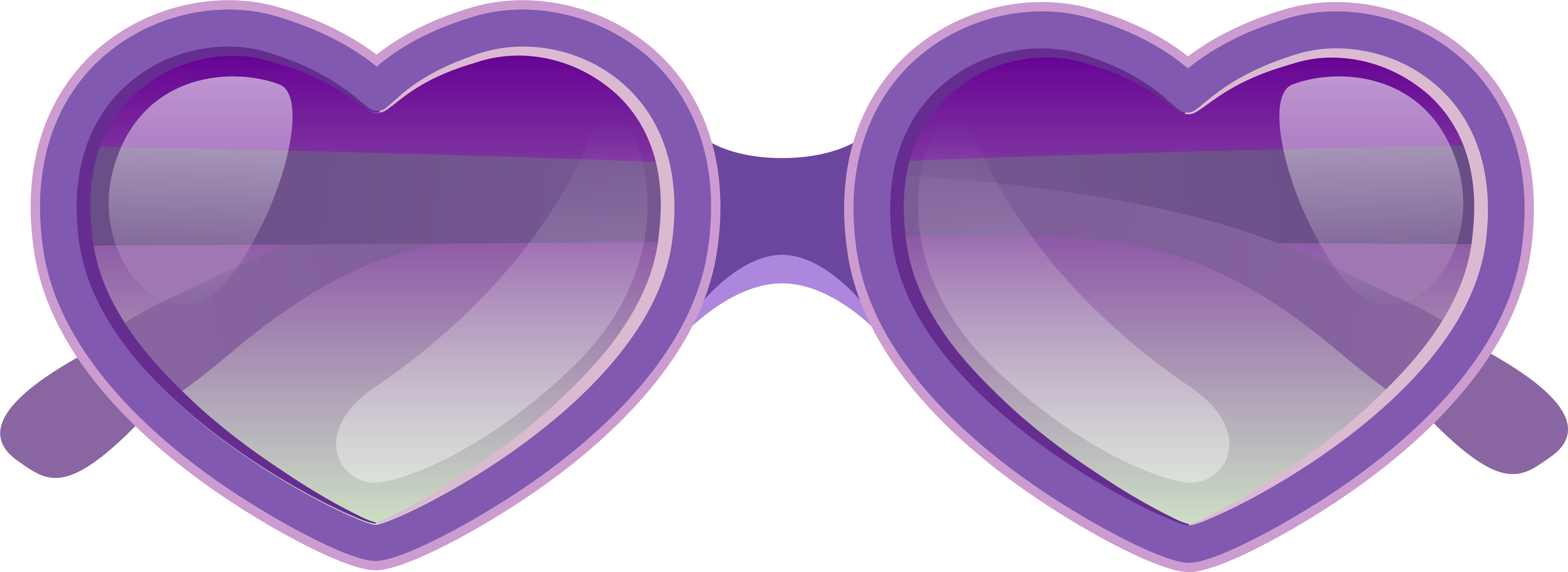 Purple Heart Sunglasses Png Clipart Image - Beach Sunglasses Clipart (6127x2327), Png Download