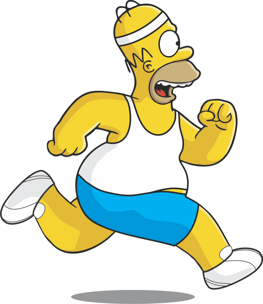 Homer Simpson Png - Simpsons Running (900x1043), Png Download