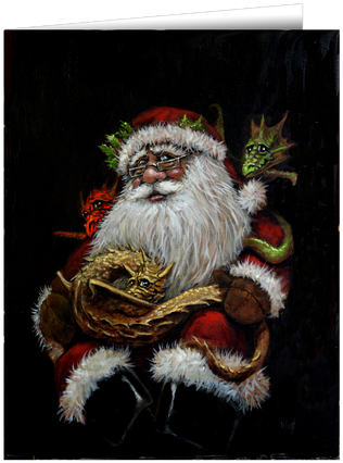 Santa's Little Helper-holiday Card - Pekingese (500x500), Png Download