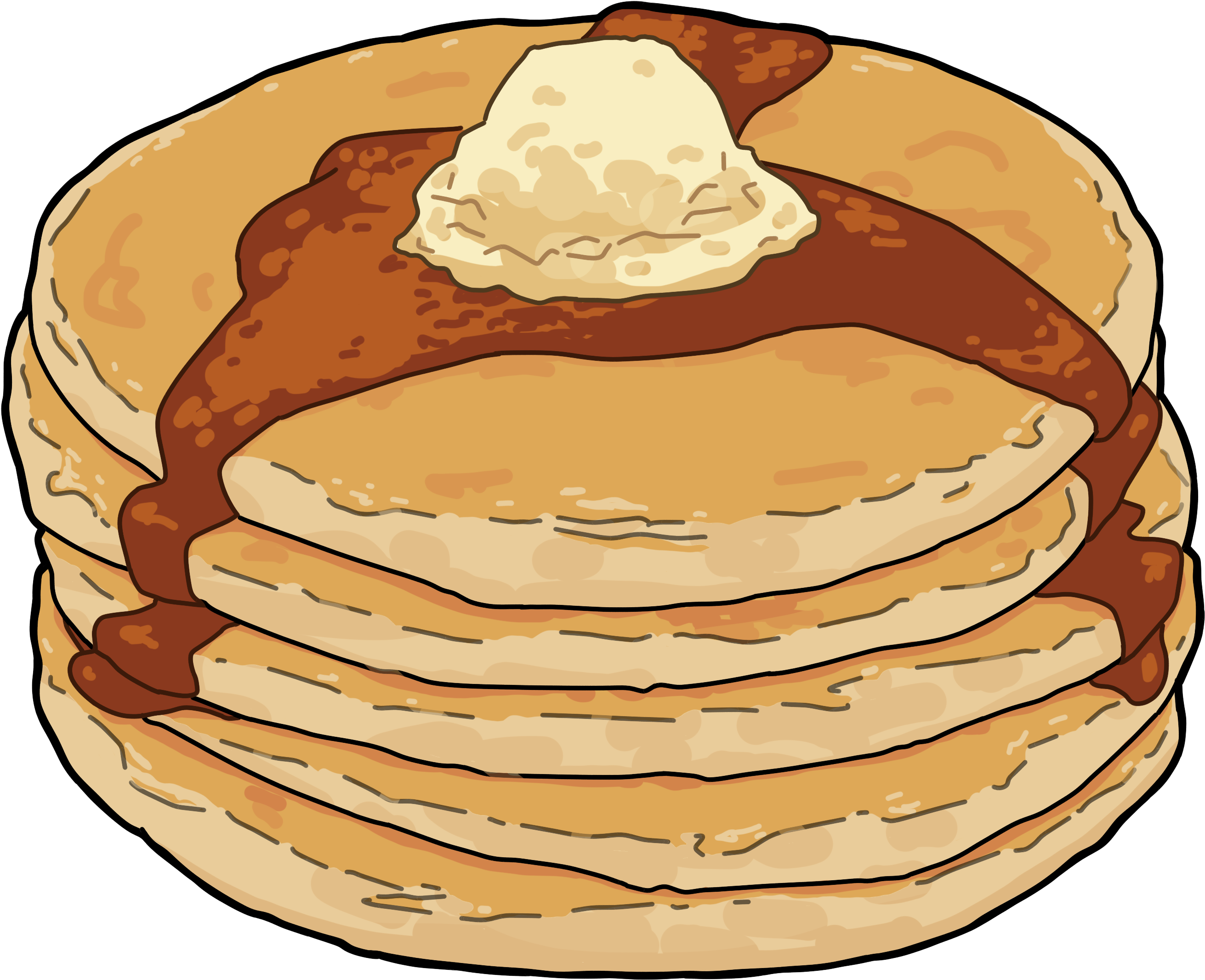 Clipart Transparent Stock Ipad Pancakes My Artwork - Drawing Of A Pancake (3002x3002), Png Download