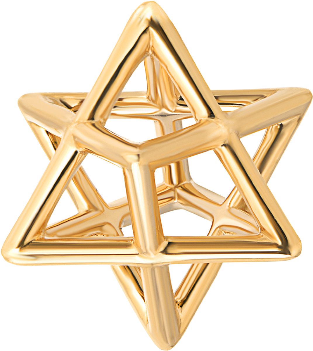 Star Of David Merkaba Body Yellow Gold Pendant Necklace (1200x1200), Png Download