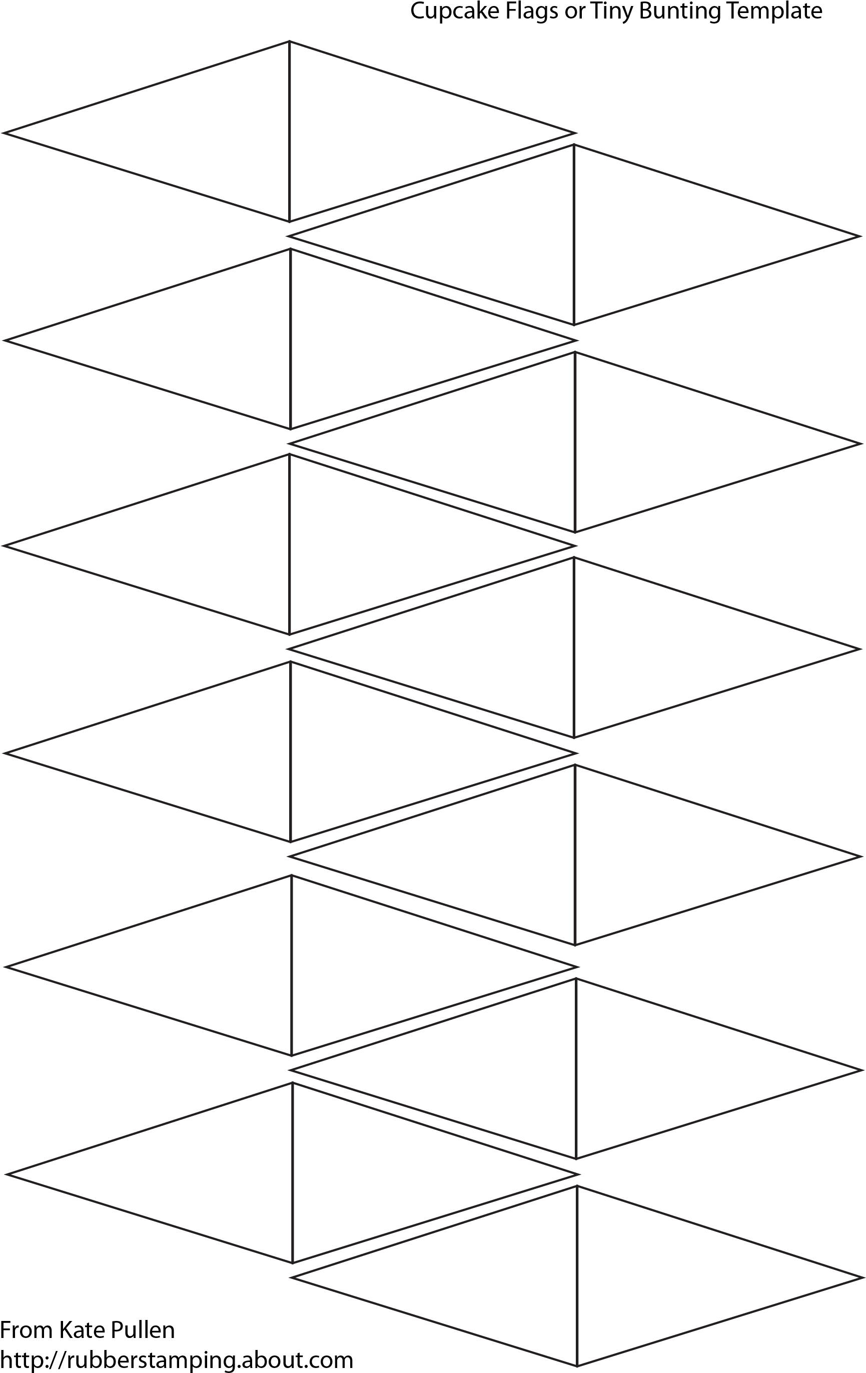 Free Printable Template For Blank Cupcake Flags Or - Miniature Paper Bunting Template (1732x2752), Png Download
