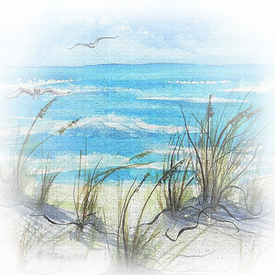 Drawing Beach Watercolor - Beach Scene Beach Watercolour Paintings (400x400), Png Download