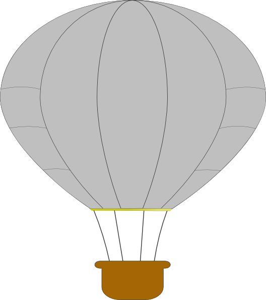 How To Set Use Gray Hot Air Balloon Clipart (528x595), Png Download