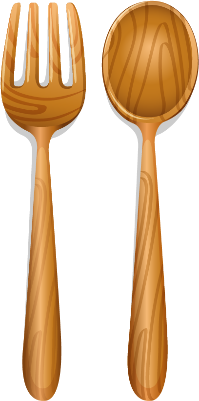 Knife Wooden Illustration Download - Wooden Spoon And Fork Png (1042x1042), Png Download