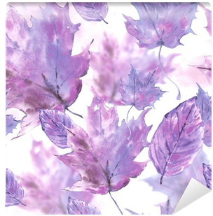 Watercolor Leaves Seamless Autumn Background Wall Mural - Watercolor Painting (400x400), Png Download