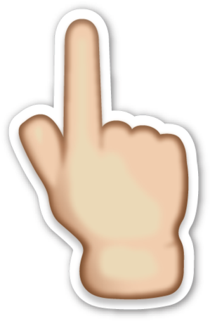 White Up Pointing Backhand Index - Up Finger Emoji Png (320x480), Png Download