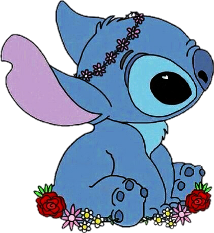 Flower Crown Liloandstitch Cute Sweet - Stitch With Flower Crown (420x457), Png Download