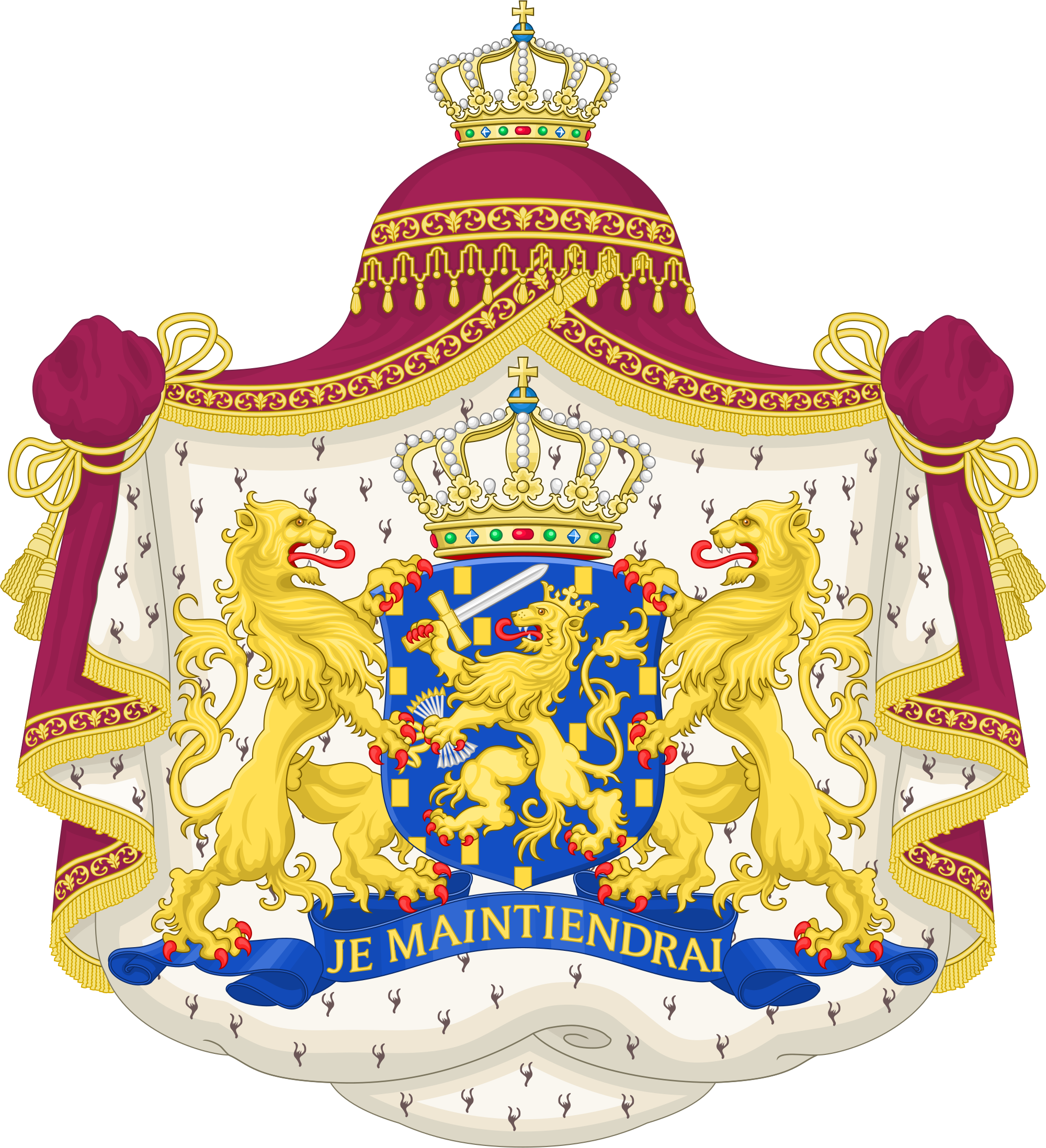 Royal Coat Of Arms Of The Netherlands - Netherlands Coat Of Arms (2000x2195), Png Download