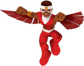 Falcon Clipart Superhero - Super Hero Squad Online Falcon (360x364), Png Download